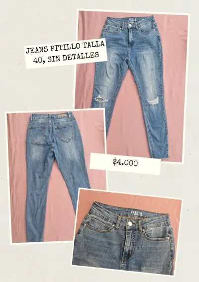 Jeans pitillo talla 40 sin detalles - miniatura 1