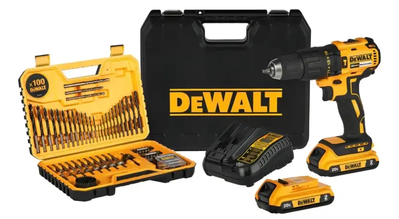 Taladro Inalámbrico DeWalt con Set de Brocas