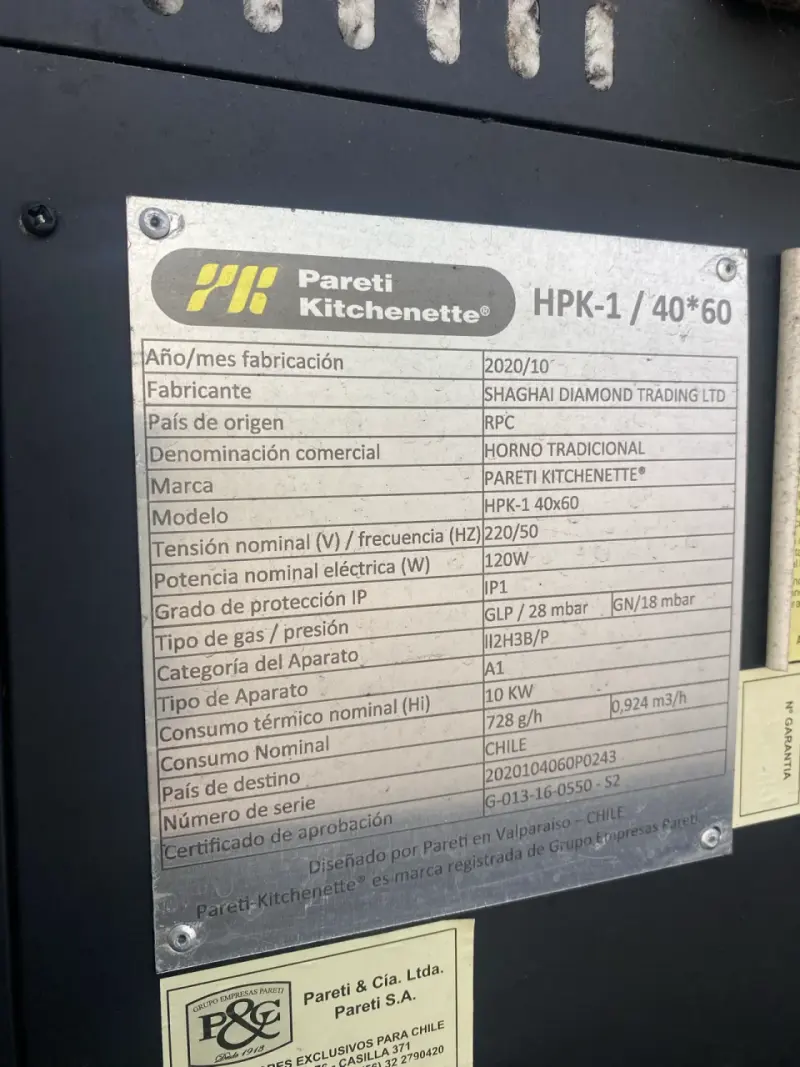 Horno de piso a gas HPK 40.60 Pareti Kitchenette - 2