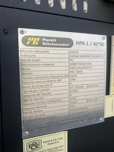 Horno de piso a gas HPK 40.60 Pareti Kitchenette - miniatura 2