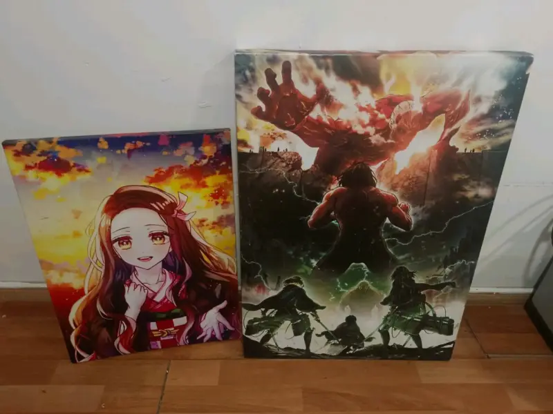 Set de cuadros anime Attack on Titan y Demon Slayer