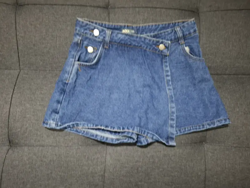 Falda short de mezclilla azul para mujer - 1