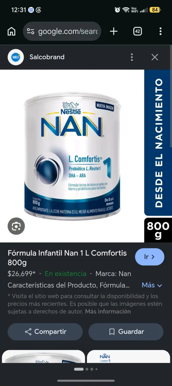 Fórmula Infantil Nan L. Comfortis 800g