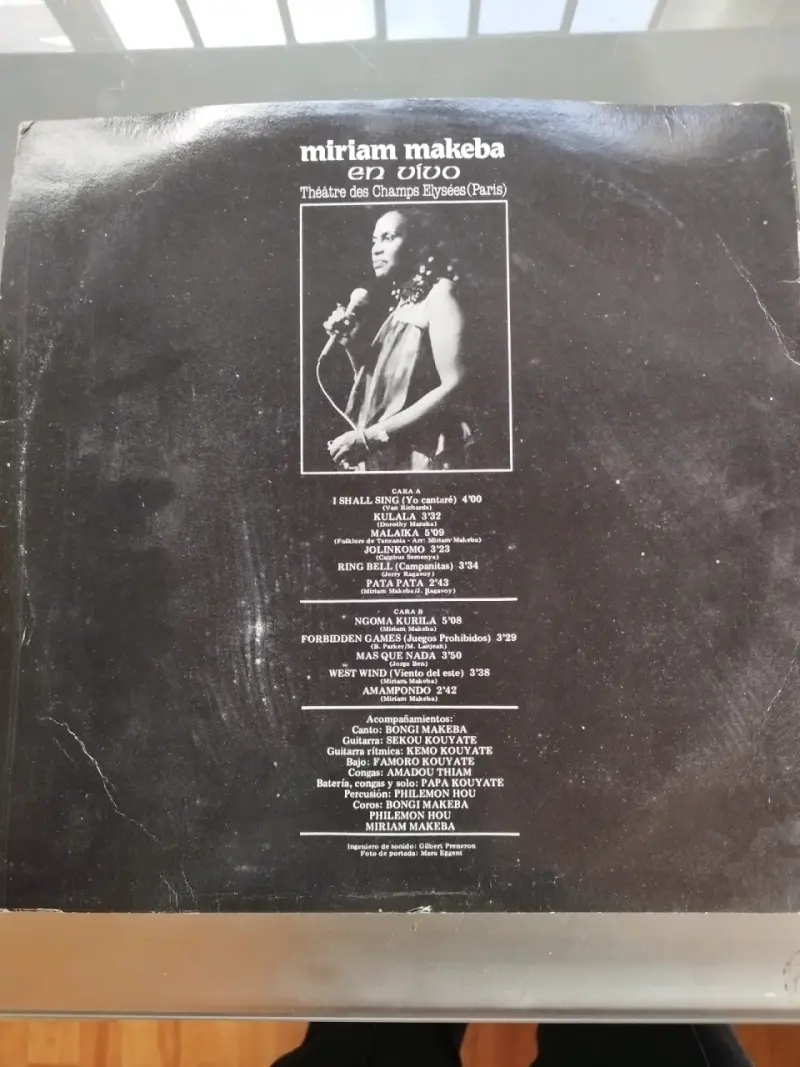 Vinilo Miriam Makeba en Vivo París - 2