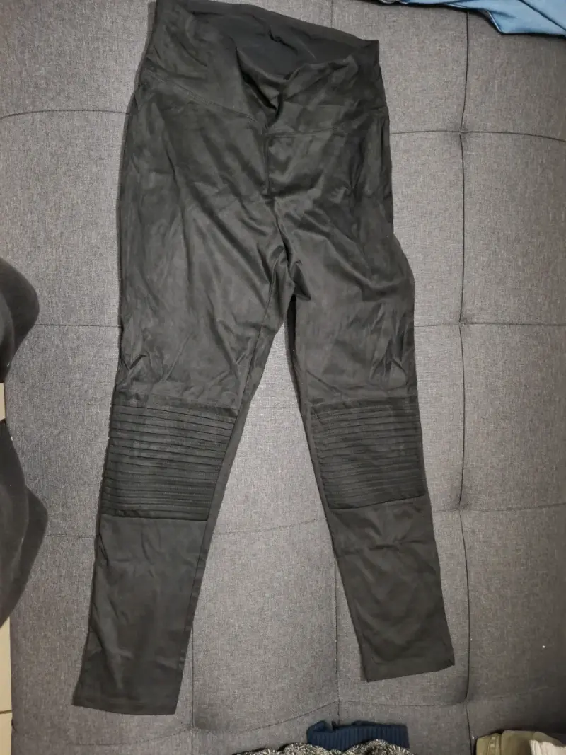 Calza/pantalones negros tela tipo terciopelo - 1