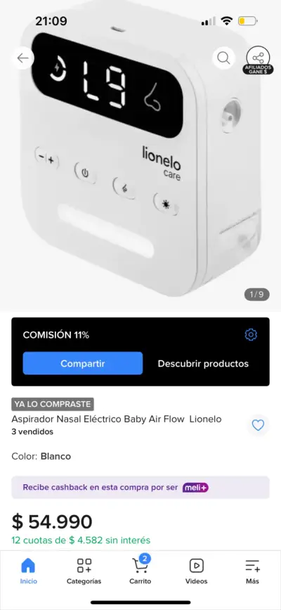 Aspirador nasal eléctrico Lionelo BabyAir Flow - miniatura 4