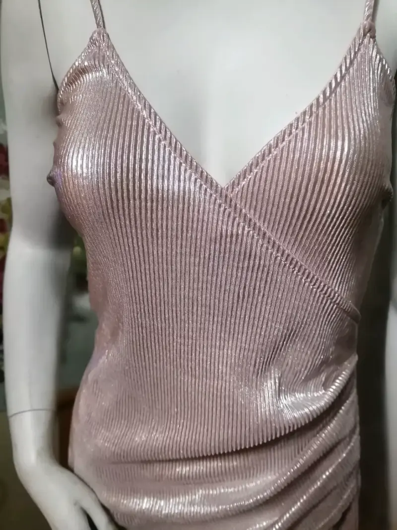 Vestido corto de fiesta rosa brillante - 6