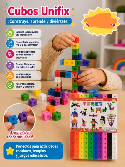 Cubos Unifix para Construcción y Aprendizaje - miniatura 1