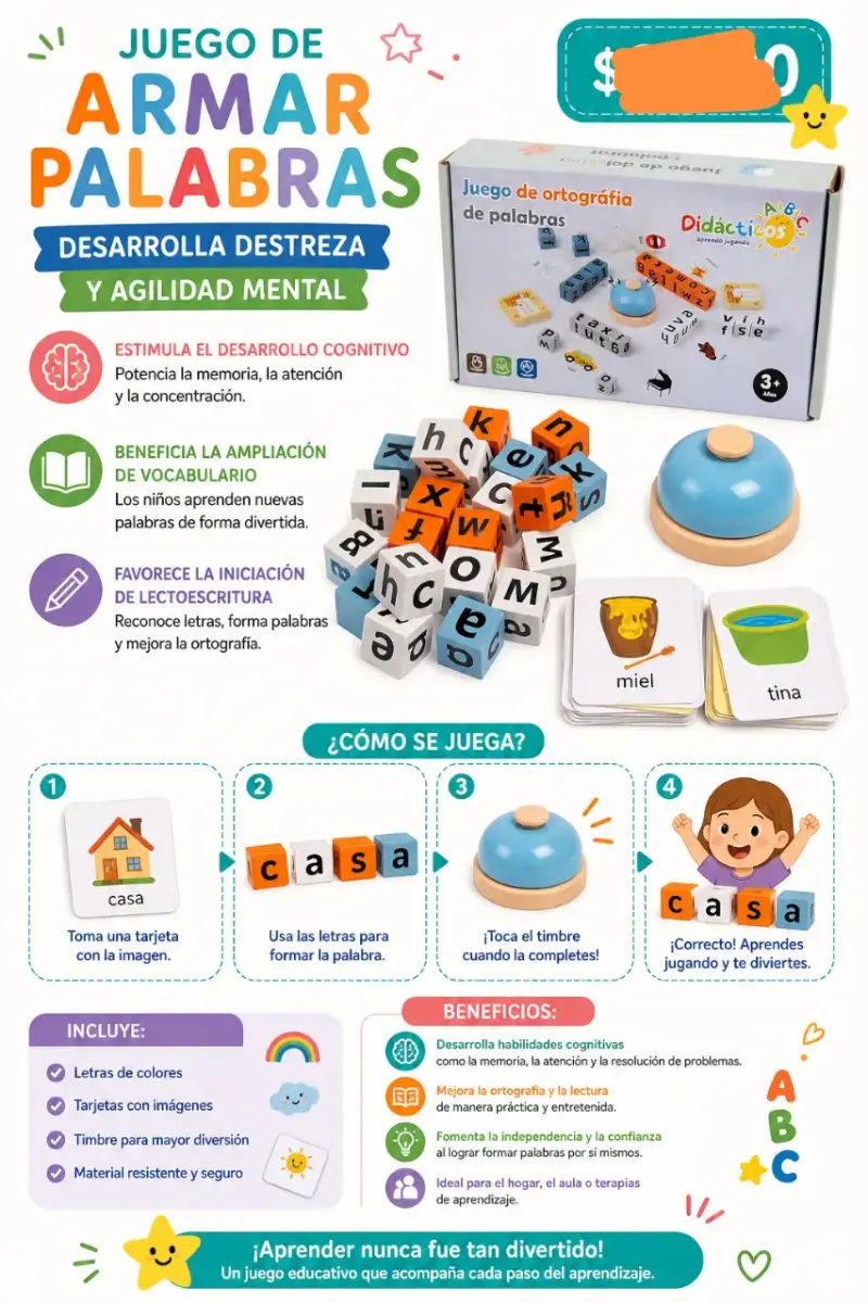 Juego de Armar Palabras Didáctico para Niños - 1