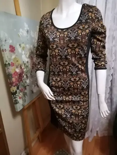 Vestido estampado floral manga larga - miniatura 1