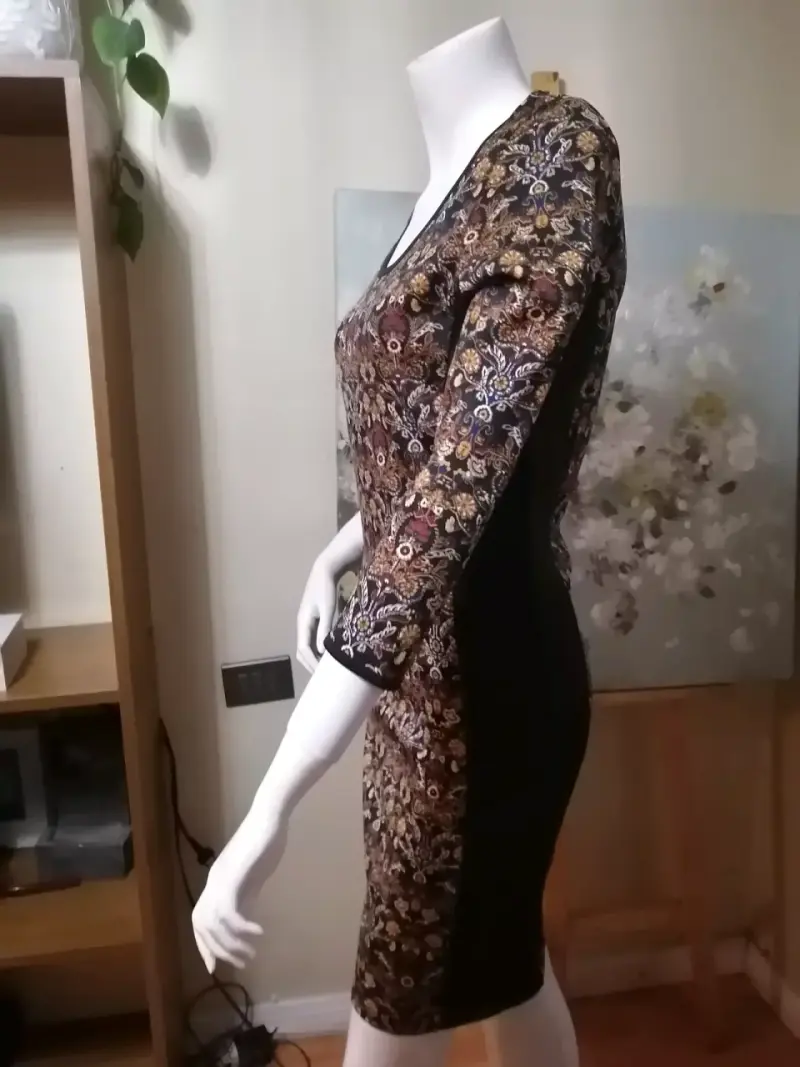 Vestido estampado floral manga larga - 3