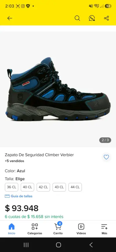 Botas de trekking Climber azul para hombre - miniatura 4