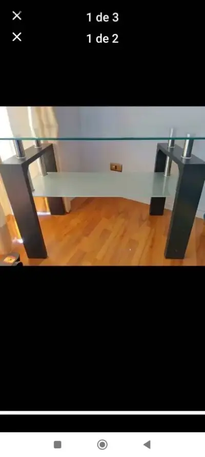 Mesa de vidrio moderna con patas negras - miniatura 2