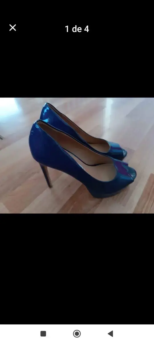 Zapatos de tacón alto azul brillante - 1