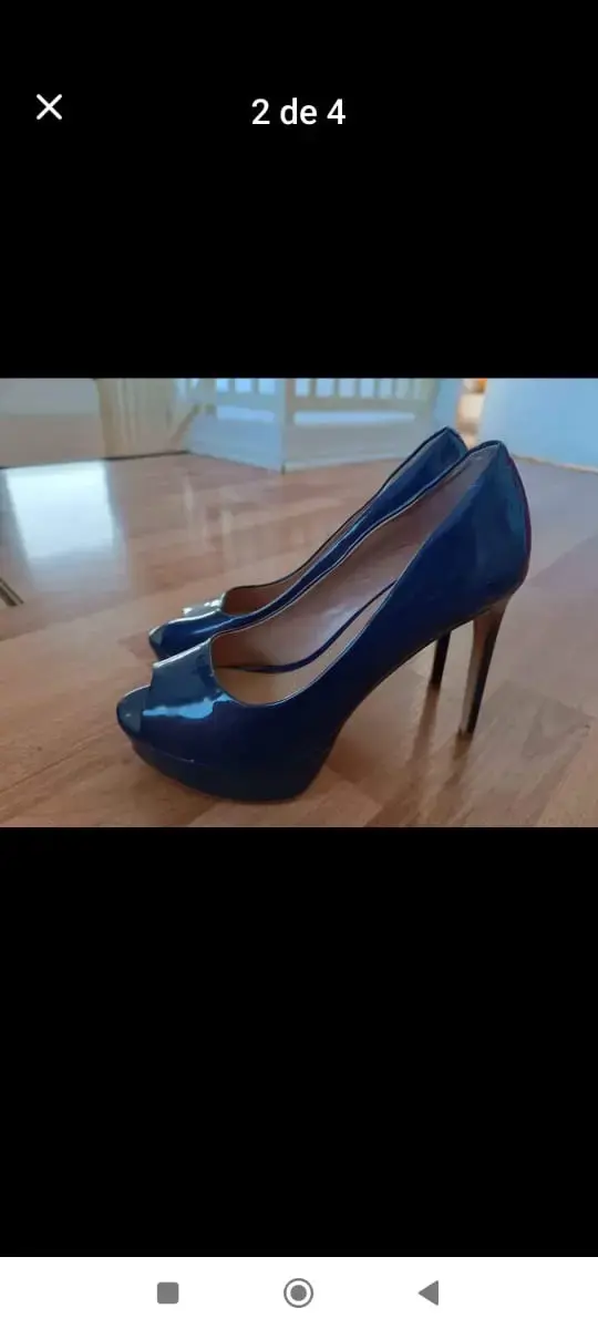 Zapatos de tacón alto azul brillante - 2