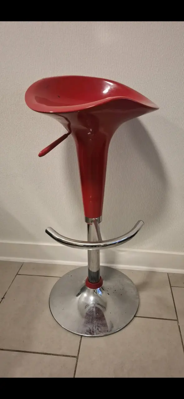 Taburete alto rojo ajustable moderno - 1