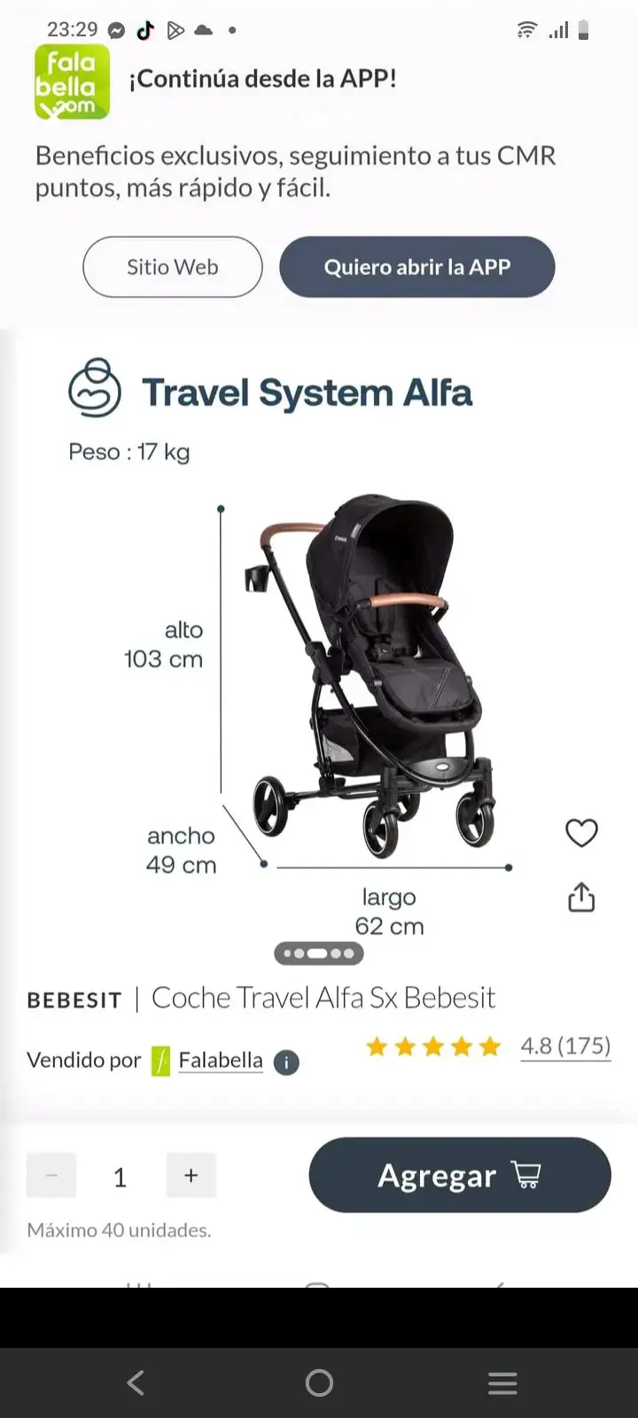 Coche de bebé Bebesit Alfa con silla de auto - 3