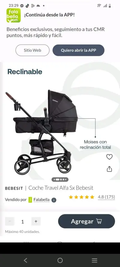 Coche de bebé Bebesit Alfa con silla de auto - miniatura 4