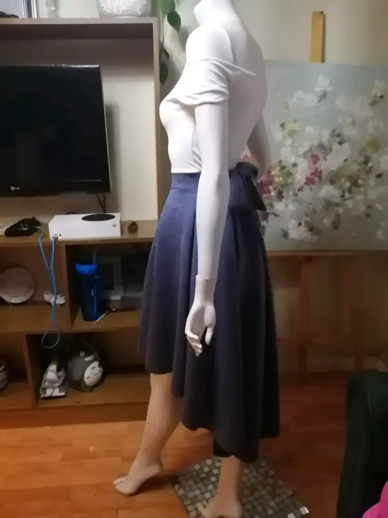 Vestido blanco y azul para mujer - 3