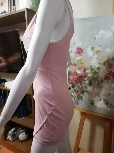 Vestido corto rosa sin mangas - miniatura 2