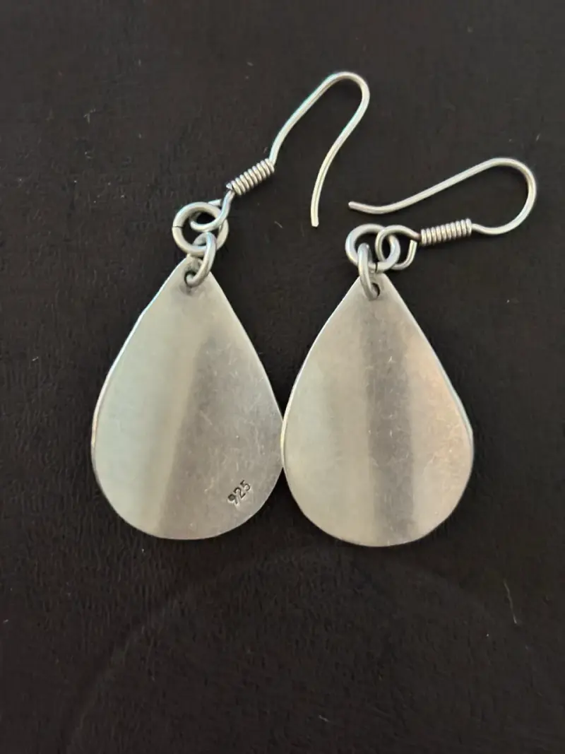 Aros de plata 925 en forma de gota - 1