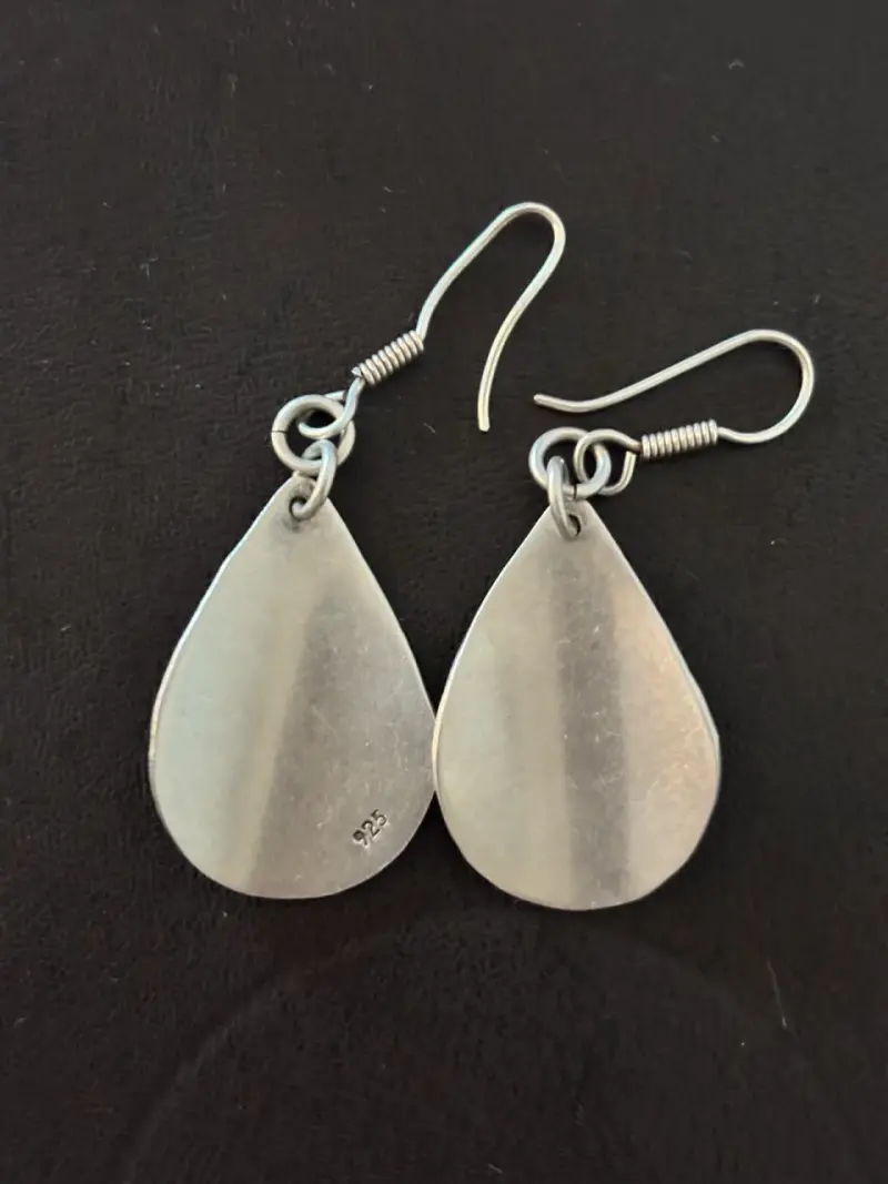 Aros de plata 925 en forma de gota - 2