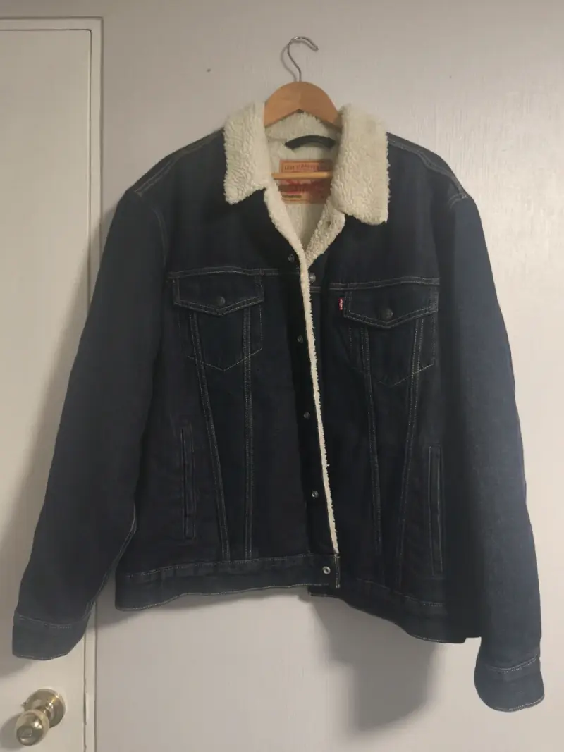 Chaqueta de mezclilla con forro de sherpa para hombre - 1
