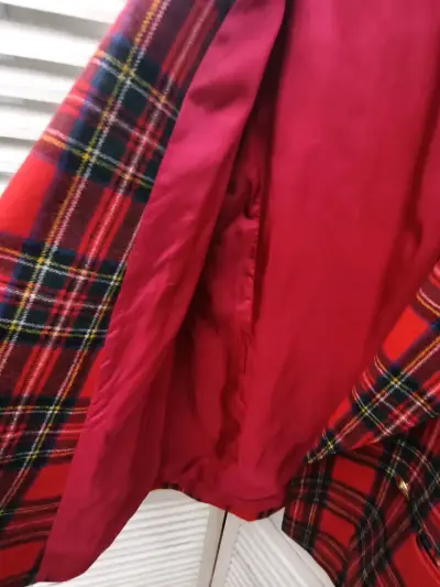 Blazer escocés rojo a cuadros estilo vintage - miniatura 6