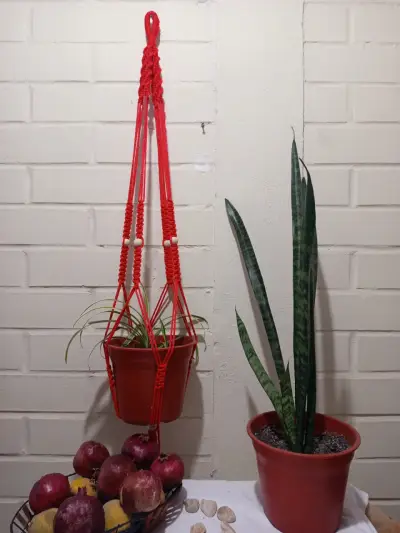 Decoración de pared búho macramé artesanal - miniatura 5