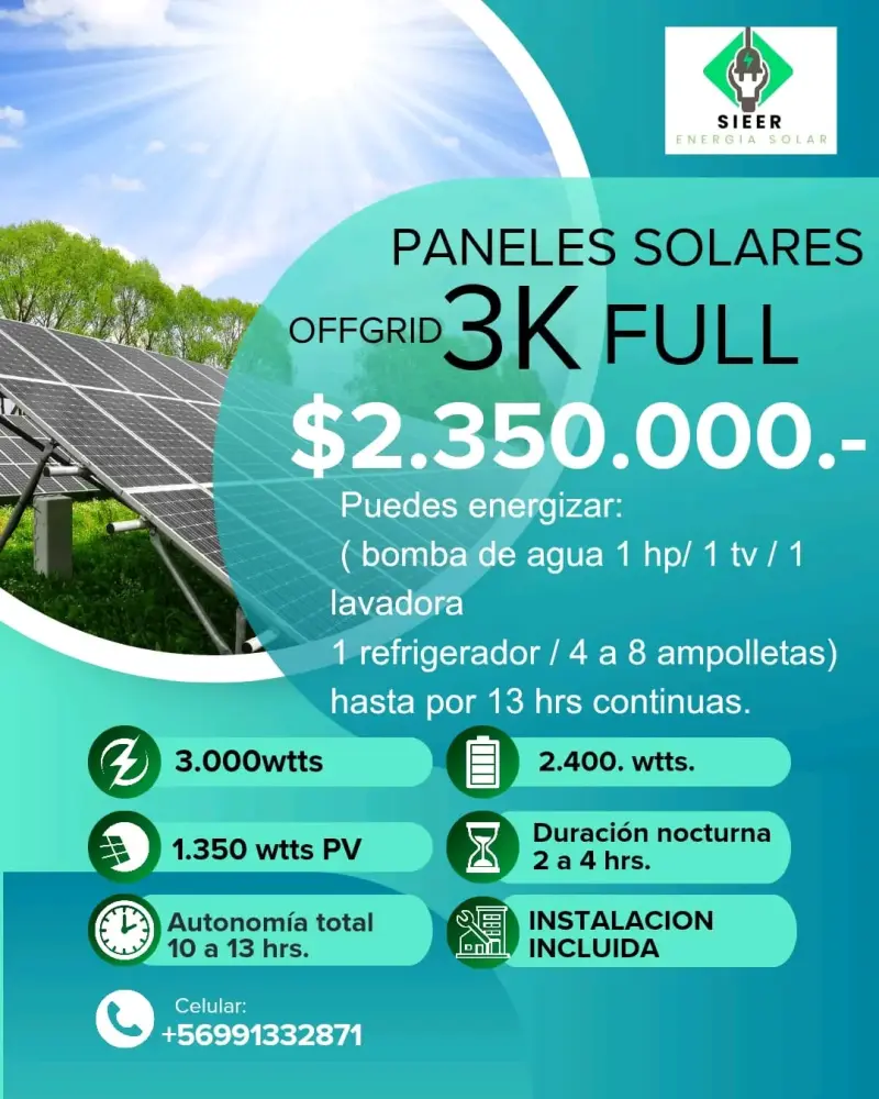 Sistema solar Offgrid. Con respaldo de energía. - 2