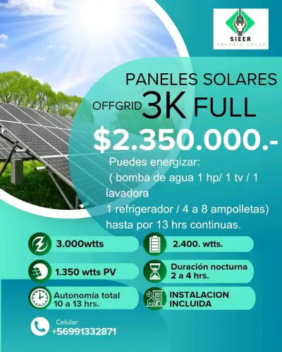 Sistema solar Offgrid. Con respaldo de energía. - miniatura 2