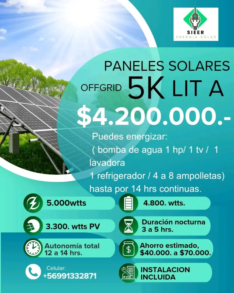 Sistema solar Offgrid. Con respaldo de energía. - 3