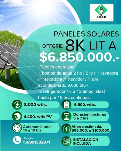 Sistema solar Offgrid. Con respaldo de energía. - miniatura 5