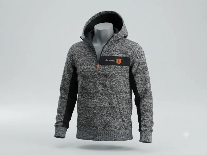 Polerón con capucha gris y negro
