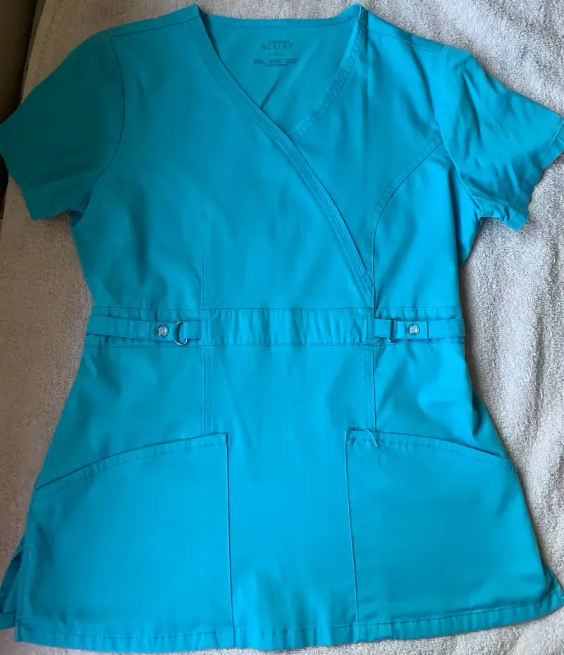 Delantal clínico turquesa para mujer talla S - 1