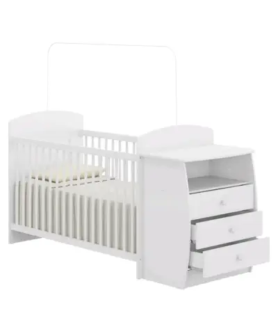 Cuna funcional blanca con cajonera integrada - miniatura 1