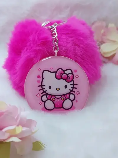 Llavero en Resina con pompón - miniatura 1