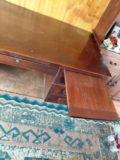 Escritorio de ministro madera con cajones - miniatura 2