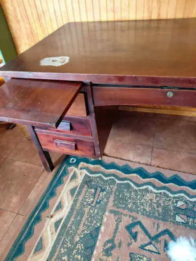 Escritorio de ministro madera con cajones - miniatura 3