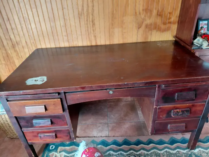 Escritorio de ministro madera con cajones - 4