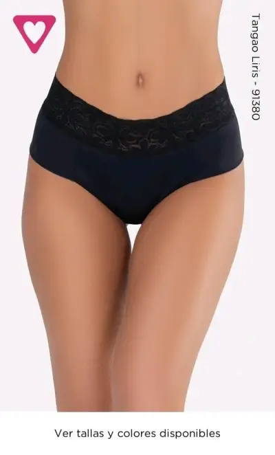 Tangao negro con encaje Liris - miniatura 1