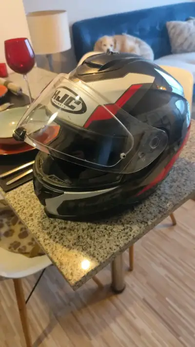 Casco de moto HJC con visera transparente - miniatura 1