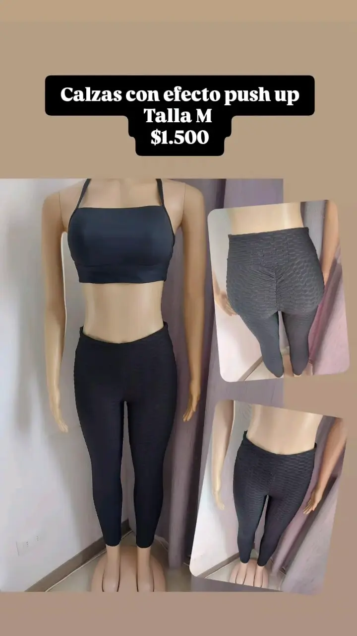 Calzas efecto push up negras talla M