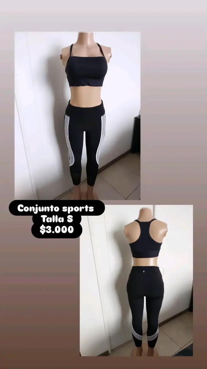 Conjunto deportivo negro talla S
