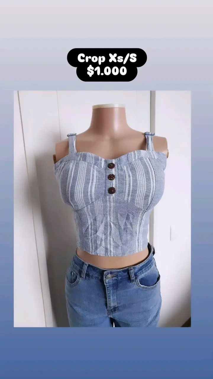 Crop top con botones para mujer