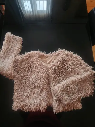 Chaqueta de peluche beige - miniatura 1