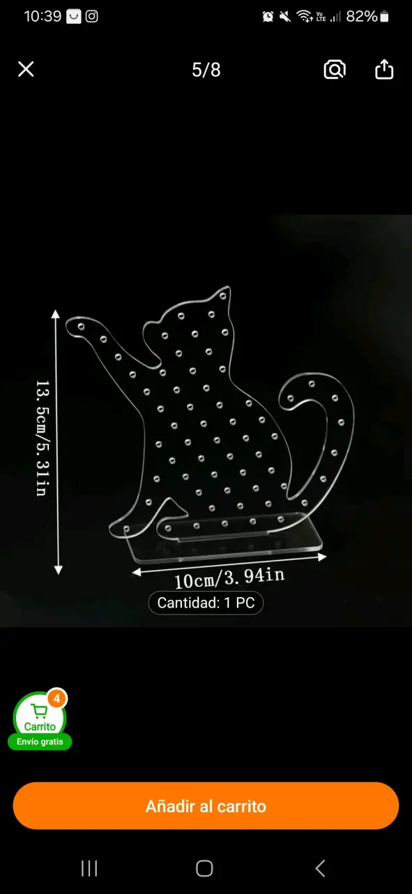 Soporte acrílico para joyas en forma de gato