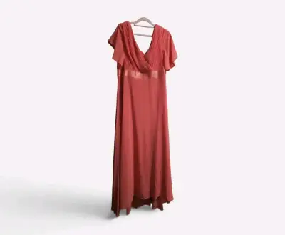 Vestido de fiesta gasa Corte Imperio,zapatos y car - miniatura 1