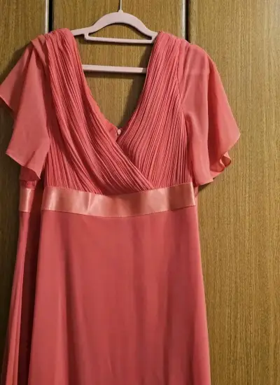Vestido de fiesta gasa Corte Imperio,zapatos y car - miniatura 4