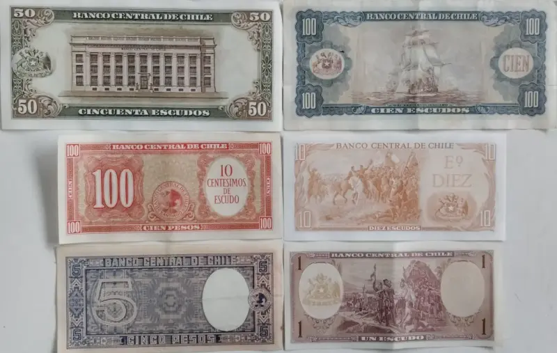 Billetes antiguos de Chile colección completa - 4